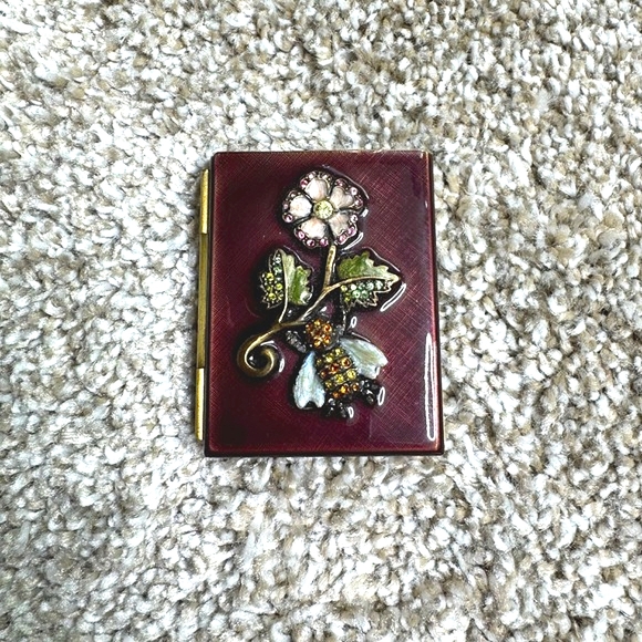 Decorative Jay Strongwater Red Enamel Rhinestone Flower Picture Photo Frame - Picture 1 of 5